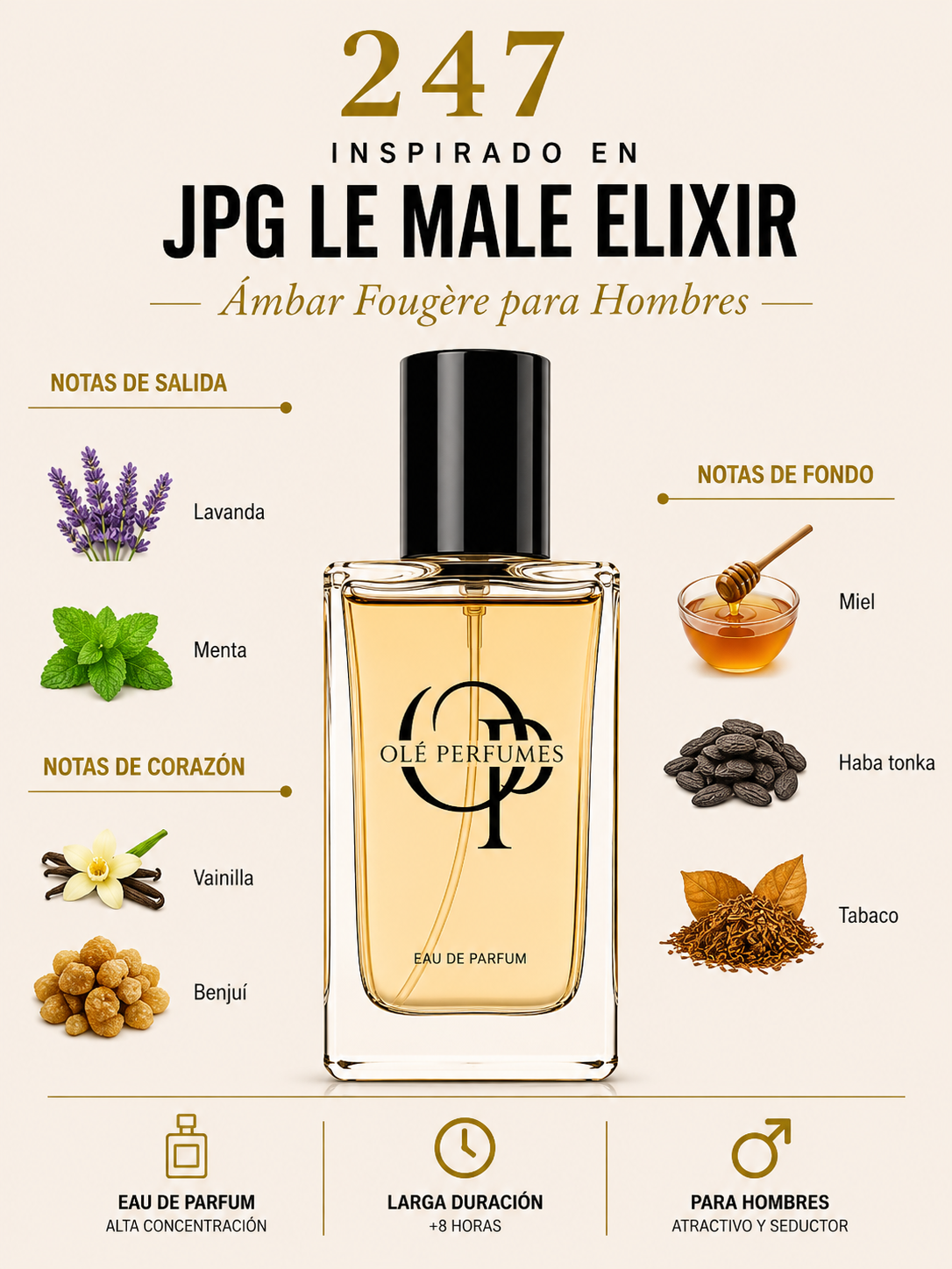 247 INSPIRADO EN JPG LE MALE ELIXIR