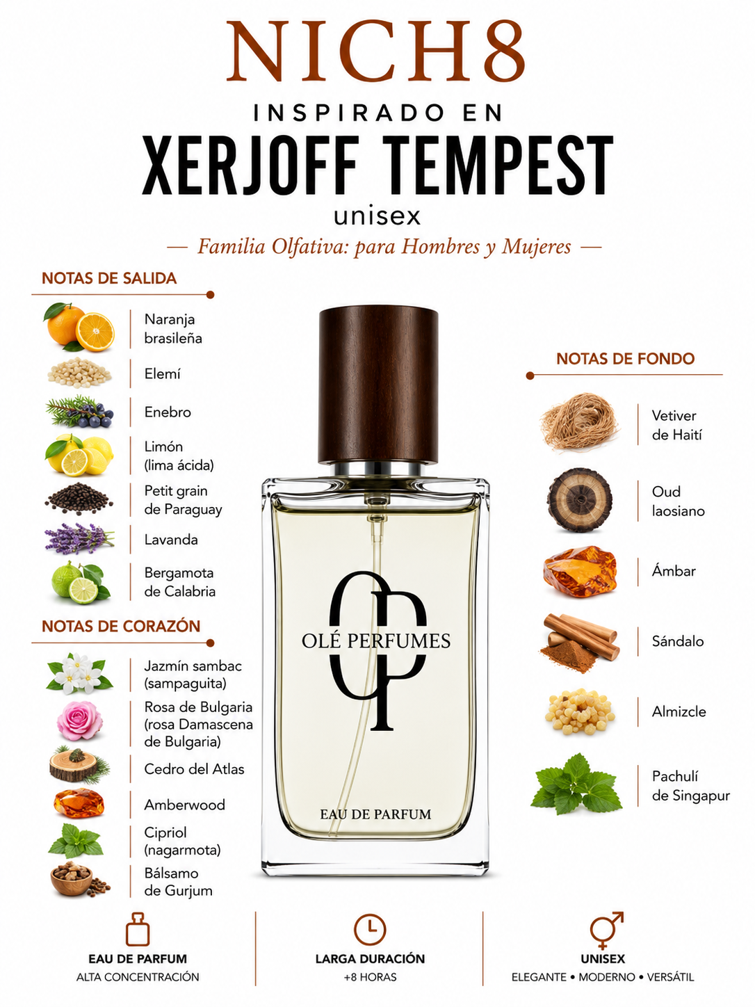 NICH8 INSPIRADO EN XERJOFF TEMPEST unisex