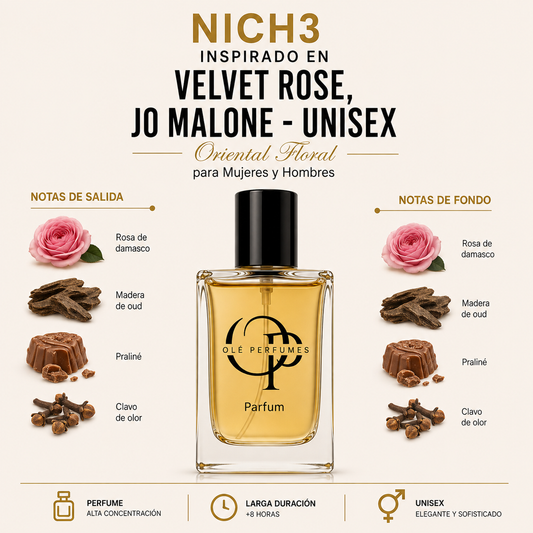 NICH3 INSPIRADO EN VELVET ROSE, JO MALONE - UNISEX