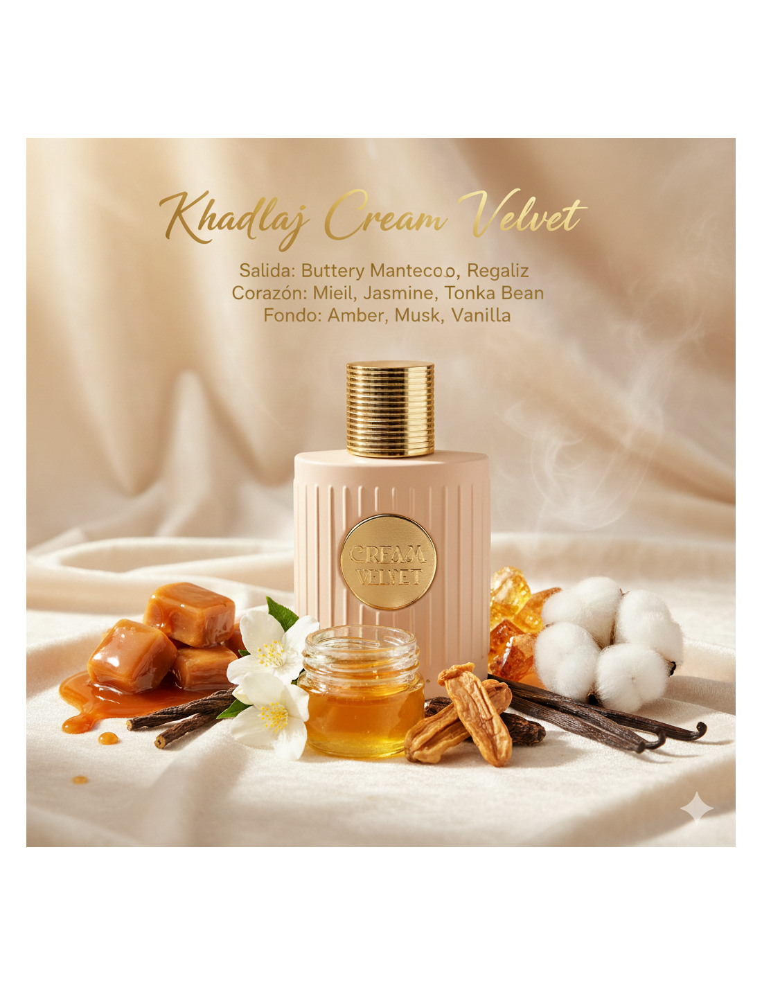 Khadlaj Cream Velvet Extrait De Parfum 100ml - Long-Lasting Amber Gourmand